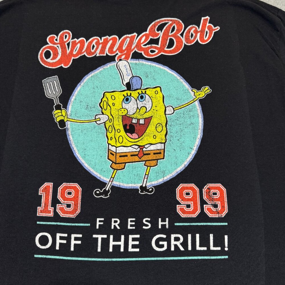 SpongeBob SquarePants "Fresh Off The Grill" T-Shirt Men's XL Black Nickelodeon